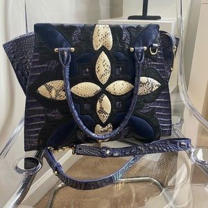 Brahmin Priscilla Satchel Blue Melbourne